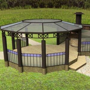 стеклянная беседка на даче